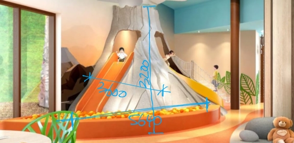 rancangan desain playground indoor untuk bisnis di hotel